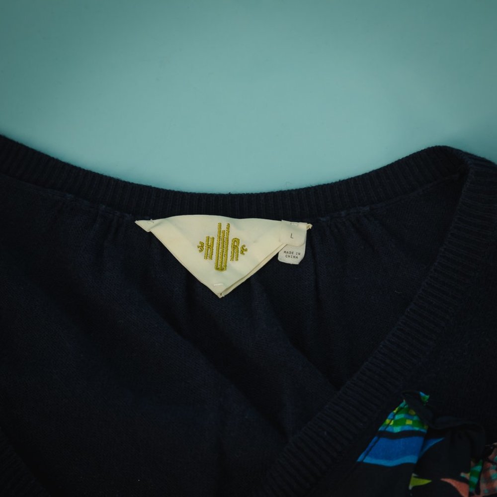 Anthro HWR Monogram Large Sailboat Cardigan - Picture 5 of 5